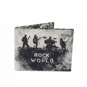 Cartera de rock / Cartera delgada festival / Cartera de papel con banda de rock / Ideas de regalo / Cartera Tyvek / Cartera delgada de viaje / Cartera de tarjeta de crédito