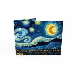 Portefeuille en papier nuit étoilée, portefeuille mince Van Gogh, portefeuille Art Tyvek, impression d'art Soundwave, portefeuille nuit étoilée