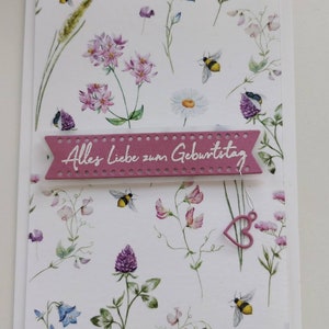 Blumige Geburtstagskarte