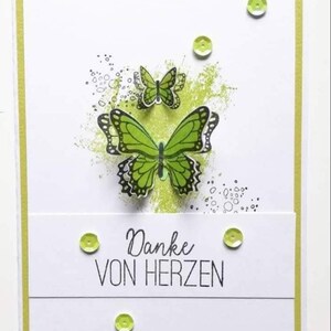 Danksagungskarte mit Schmetterlingen