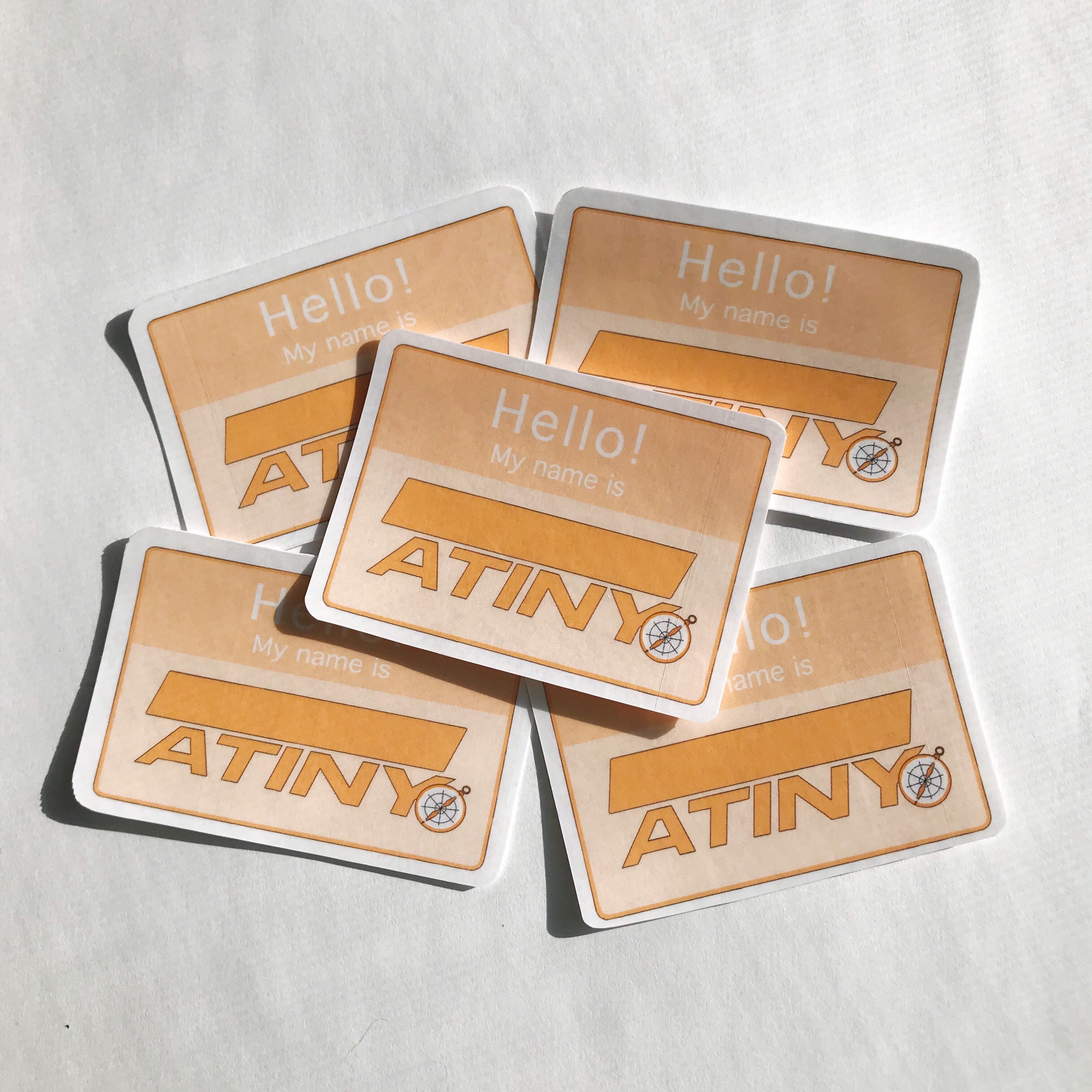 Atiny Name Tag - Waterproof Glossy Sticker - Etsy