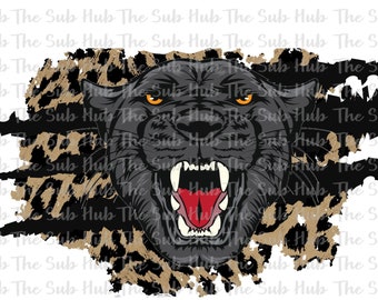 Panther Face | Sublimation Design | PNG File | Digital Download | Leopard, Panthers