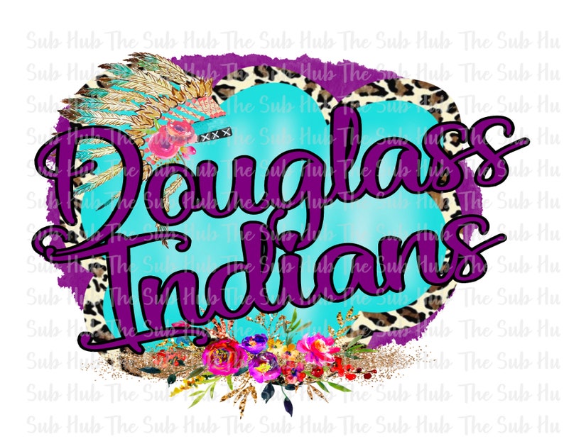 Sublimation Transfer Ready to Press Sports Shirt Design Douglass Indians