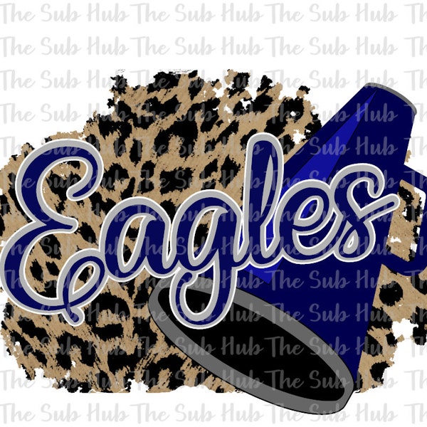 Eagles Cheer | Ready to Press | Sublimation Transfer | Shirt Design | Sports, cheerleading, megaphone,  leopard