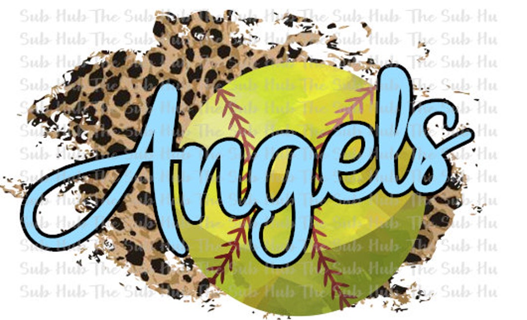 Angels Softball Sublimation Design PNG File Digital Etsy