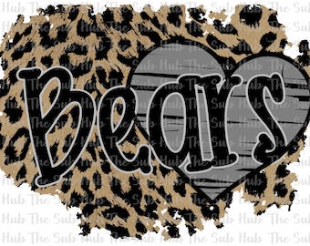 Bears Heart | Ready to Press | Sublimation Transfer | Shirt Design | Cheetah