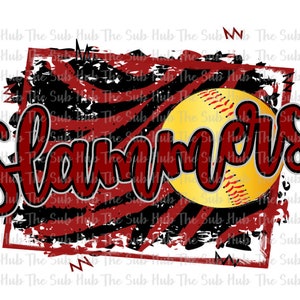 Slammers Softball | Sublimation Design | PNG File | Digital Download | Stripes, Red