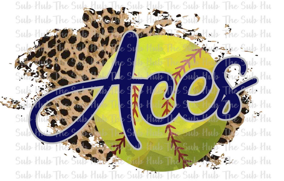 Aces Softball Sublimation Design PNG File Digital Download Cheetah
