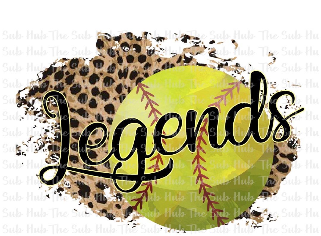 Legends Softball Sublimation Design PNG File Digital Download Leopard