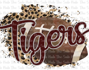 Tigers Football | Sublimation Design | PNG File | Digital Download | Leopard, Cheetah