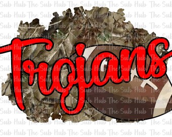 Trojans Football | Sublimation Design | PNG File | Digital Download | Camo, Camouflage