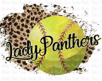 Lady Panthers Softball | Sublimation Design | PNG File | Digital Download | Cheetah, Leopard