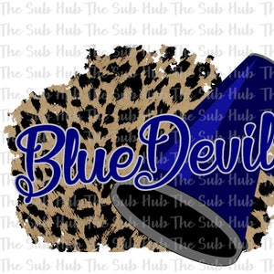 Blue Devils Cheer / Diseño de sublimación / Archivo PNG / Descarga digital / Cheetah, Leopard