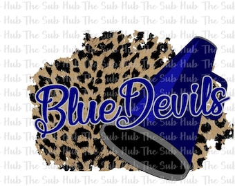 Blue Devils  Cheer | Sublimation Design | PNG File | Digital Download | Cheetah, Leopard