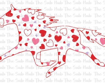 Valentine Horse  | Sublimation Design | PNG File | Digital Download | Horse Patterns