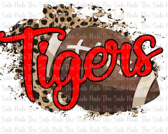 Tigers Football | Sublimation Design | PNG File | Digital Download | Leopard, Cheetah
