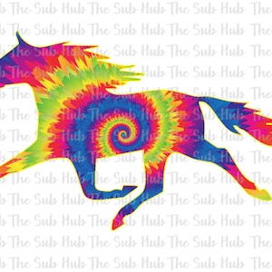 Pacing Horse Tie Dye | Sublimation Design | PNG File | Digital Download | Horses with Patterns