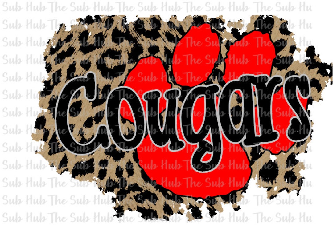 Cougars Paw Print Sublimation Design PNG File Digital Etsy