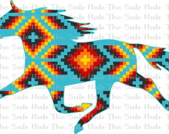 Aztec Horse | Sublimation Design | PNG File | Digital Download | Horse Patterns