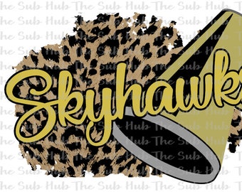 Skyhawks  Cheer | Sublimation Design | PNG File | Digital Download | Cheetah, Leopard, Cheer Design