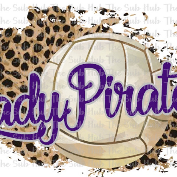 Lady Pirates Volleyball | Sublimation Design | PNG File | Digital Download | Leopard, Cheetah