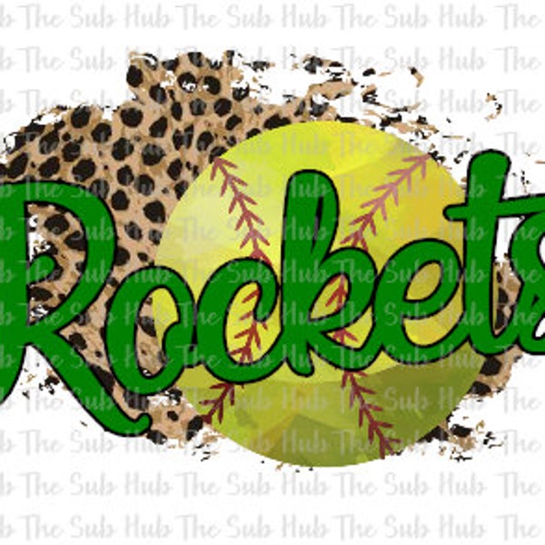 Rockets Softball | Sublimation Design | PNG File | Digital Download | Leopard, softball design