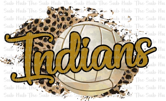 Cheetah, Digital Download Indians Volleyball Leopard Sublimation Design PNG File