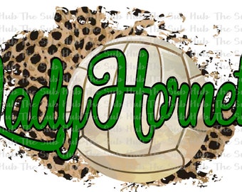 Lady Hornets Volleyball | | Sublimation Design | PNG File | Digital Download | Leopard, cheetah