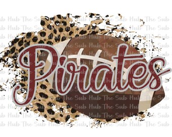 Pirates Football  | Sublimation Design | PNG File | Digital Download | Mascot, Leopard