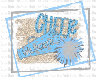 Wildcats Cheer  | Ready to Press | Sublimation Transfer | Shirt Design | Sports, cheerleading, megaphone