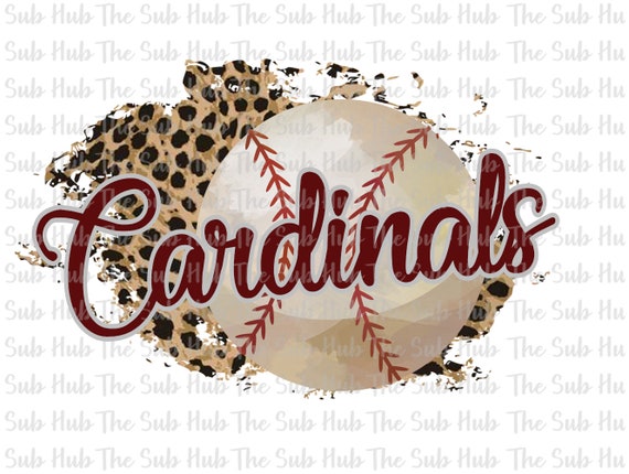 Vintage St.Louis Baseball Leopard Heart Baseball SVG PNG Files