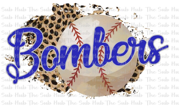 Bombers Baseball  | Sublimation Design | PNG File | Digital Download | Leopard, Baseball Design