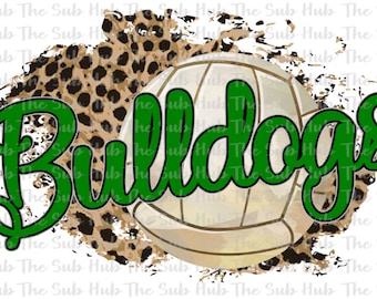 Bulldogs Volleyball | | Sublimation Design | PNG File | Digital Download | Cheetah, Leopard