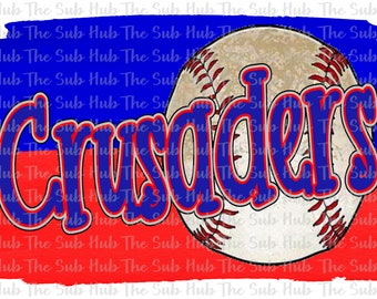 Beisebol dos Cruzados | Design de Sublimação | Arquivo PNG | Download Digital | Real, Vermelho
