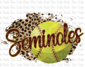 Seminoles Softball | Sublimation Design | PNG File | Digital Download | Leopard, Cheetah
