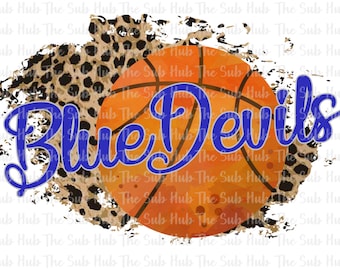 Blue Devils Basketball | Ready to Press | Sublimation Transfer | Shirt Design | Royal, Cheetah, Leopard