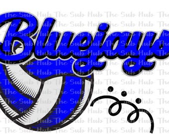 Blue Jays Volleyball  | Sublimation Design | PNG File | Digital Download, Volleyball Design
