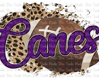Canes Football | Sublimation Design | PNG File | Digital Download | Cheetah, Leopard