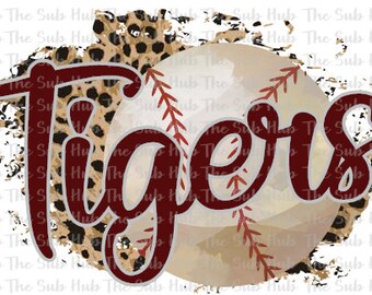 Tigers Baseball | Ready to Press | Sublimation Transfer | Shirt Design | Cheetah, Leopard