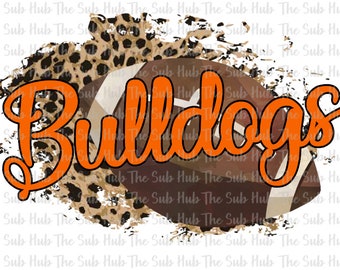 Bulldogs Football | Sublimation Design | PNG File | Digital Download | Cheetah, Leopard