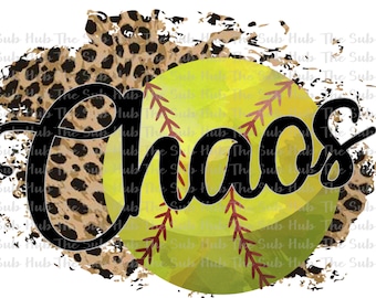 Chaos Softball | Sublimation Design | PNG File | Digital Download | Leopard, Cheetah