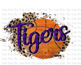 Tigers Basketball | Sublimation Design | PNG File | Digital Download | purple
