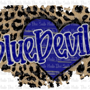Corazón de Diablos Azules / Diseño de Sublimación / Archivo PNG / Descarga Digital / Guepardo, Leopardo