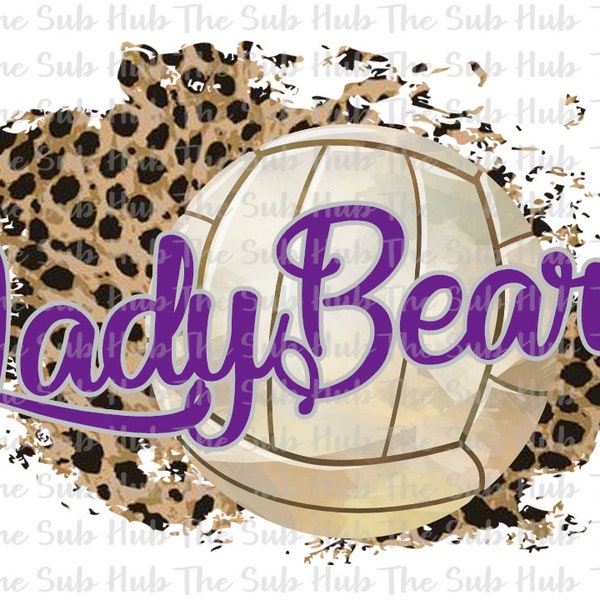 Lady Bears Volleyball | Sublimationsdesign | PNG Datei | Digitaler Download | Leopard, Gepard