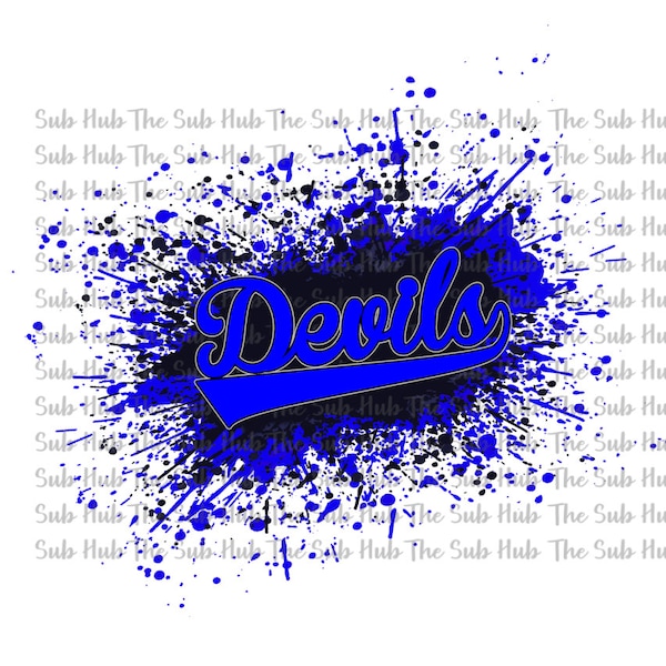 Blue Devils Splatter | Ready to Press | Sublimation Transfer | Shirt Design | Royal, Splash