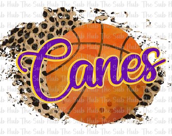 Canes Basketball | | Sublimation Design | PNG File | Digital Download | Cheetah, Leopard