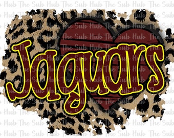 Jaguars Heart | Sublimation Design | PNG File | Digital Download | Leopard, Cheetah