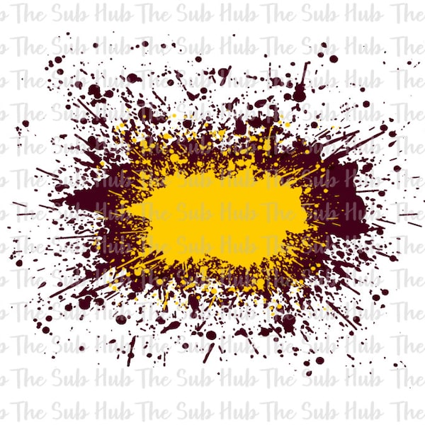 Splash Design, Maroon and Yellow Gold Background,  Splatter | Sublimation Design | PNG File | Digital Download | Ink Blot