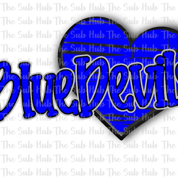 Blue Devils Heart | Ready to Press | Sublimation Transfer | Shirt Design | Royal