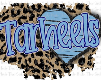 Tarheels Heart | Sublimation Design | PNG File | Digital Download | Leopard, Cheetah